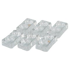 Baccarat, France, Six Art Deco Double Salt Cellars, Faceted Crystal Glass