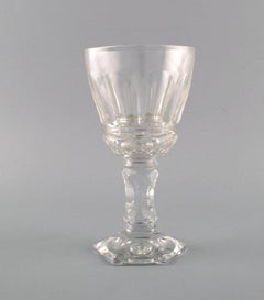 Baccarat, France, Six Art Deco Red Wine Glasses in Clear Crystal Glass