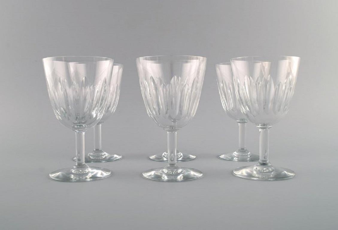 Baccarat, France. Six Art Deco red wine glasses in clear mouth-blown crystal glass. 1930s.
Measures: 14.5 x 8.5 cm.
In excellent condition.
Stamped.