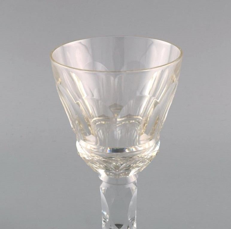 Baccarat, France, Six Art Deco Red Wine Glasses in Clear Crystal Glass In Excellent Condition In Copenhagen, DK