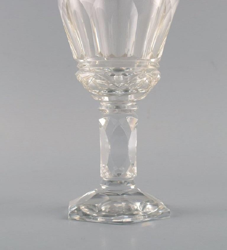 French Baccarat, France, Six Art Deco Red Wine Glasses in Clear Crystal Glass For Sale
