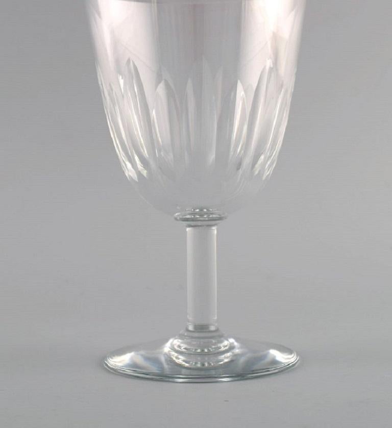 Baccarat, France, Six Art Deco Red Wine Glasses in Clear Crystal Glass In Excellent Condition For Sale In Copenhagen, DK