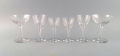 Baccarat, France, Six Glasses in Clear Mouth-Blown Crystal Glass, Mid-20th C.