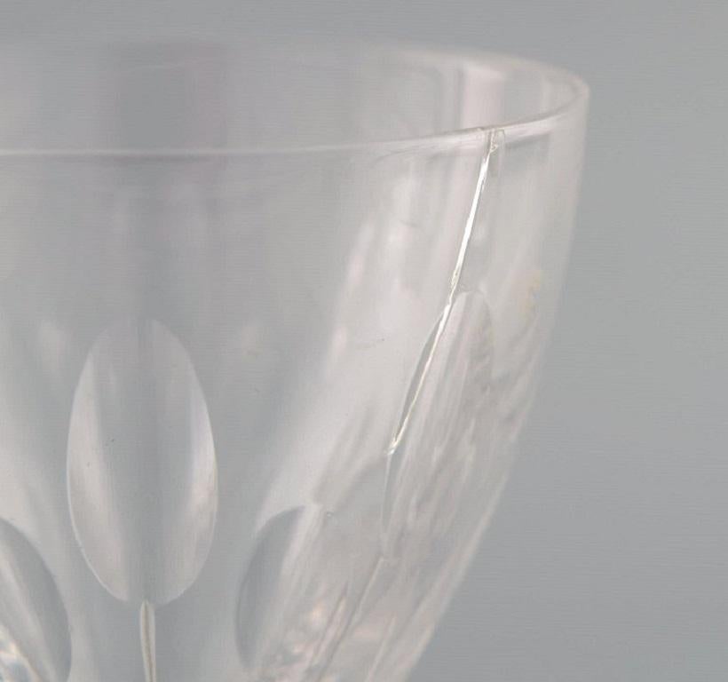 Baccarat, France, Six Glasses in Clear Mouth-Blown Crystal Glass, Mid-20th C. In Good Condition For Sale In Copenhagen, DK