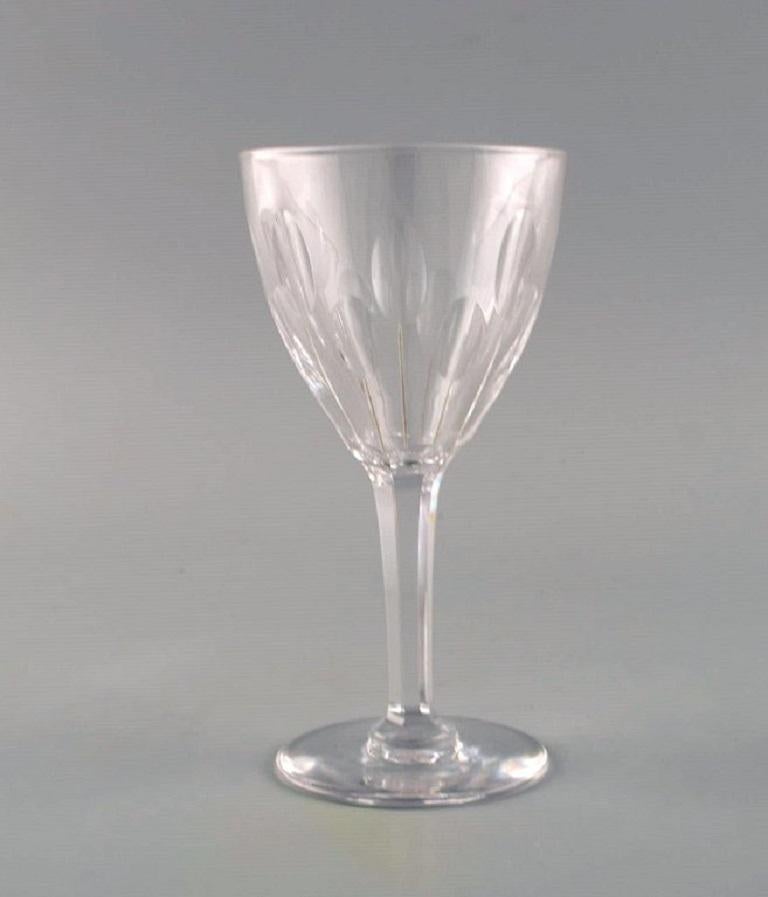 Baccarat, France, Six Glasses in Clear Mouth-Blown Crystal Glass, Mid-20th C. For Sale 1