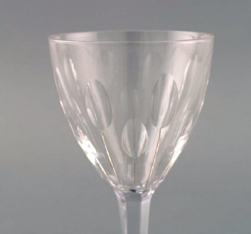 Baccarat, France, Six Glasses in Clear Mouth-Blown Crystal Glass, Mid-20th C. For Sale 3