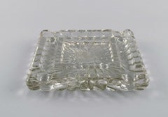 Baccarat, France, Square Art Deco Bowl / Dish in Clear Art Glass, 1930s / 40s
