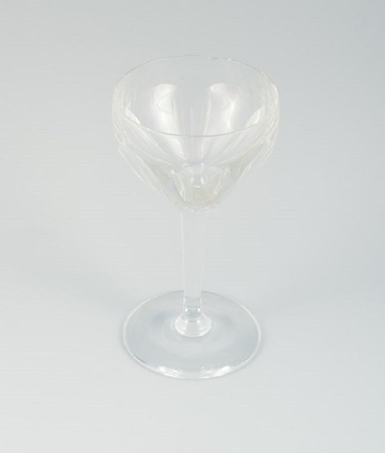 French Baccarat, France, Ten Art Deco Crystal Glasses in Clear Glass For Sale