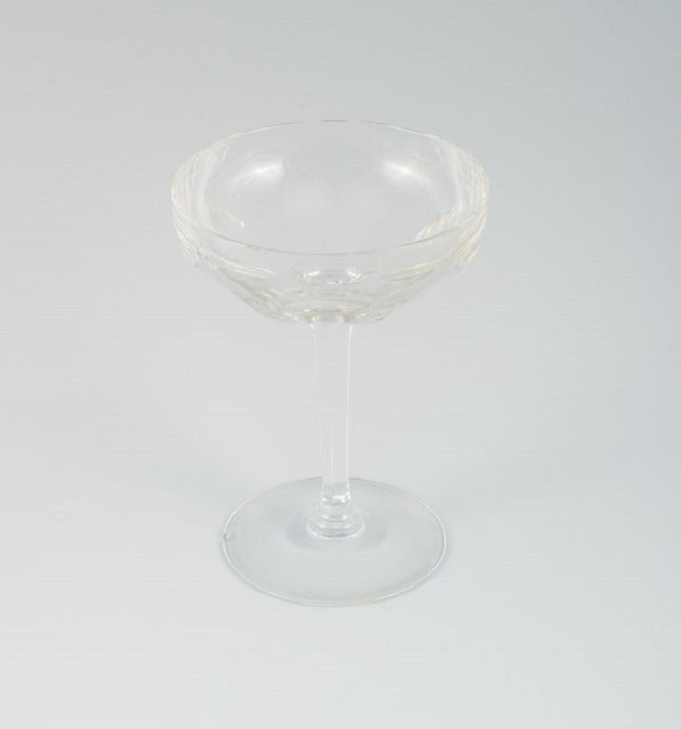 Baccarat, France, Ten Art Deco Crystal Glasses in Clear Glass In Good Condition For Sale In Copenhagen, DK
