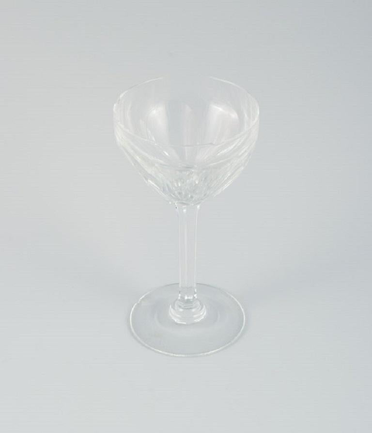 20th Century Baccarat, France, Ten Art Deco Crystal Glasses in Clear Glass For Sale