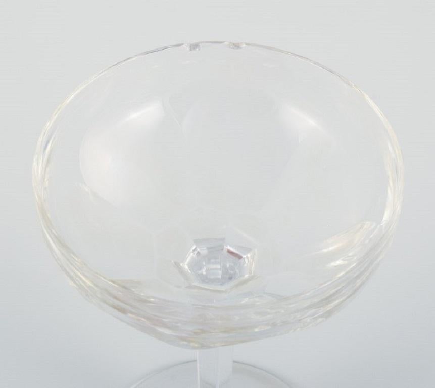 Baccarat, France, Ten Art Deco Crystal Glasses in Clear Glass For Sale 3