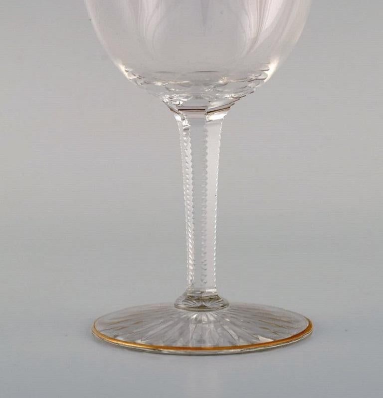 Mid-20th Century Baccarat, France, Ten Art Deco Red Wine Glasses in Crystal Glass, 1930s