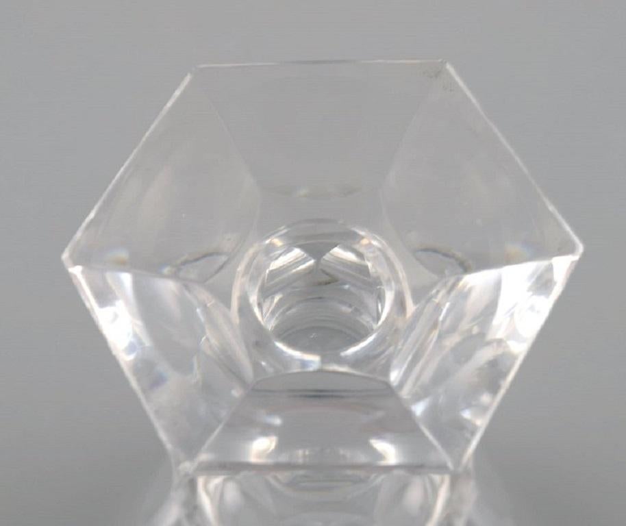 French Baccarat, France, Three Art Deco White Wine Glasses in Clear Crystal Glass For Sale