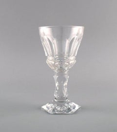 Baccarat, France, trois verres à vin blanc Art Déco en cristal
