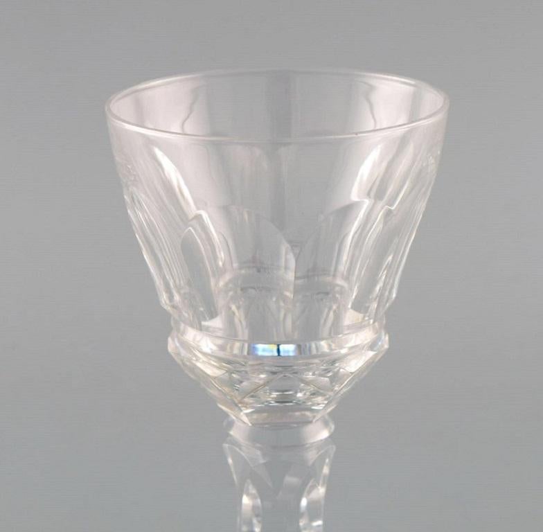 French Baccarat, France, Three Art Deco White Wine Glasses in Crystal Glass For Sale