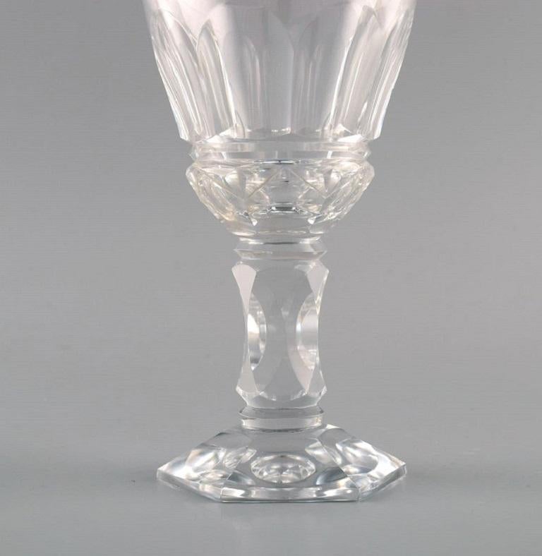 Mid-20th Century Baccarat, France, Three Art Deco White Wine Glasses in Crystal Glass For Sale