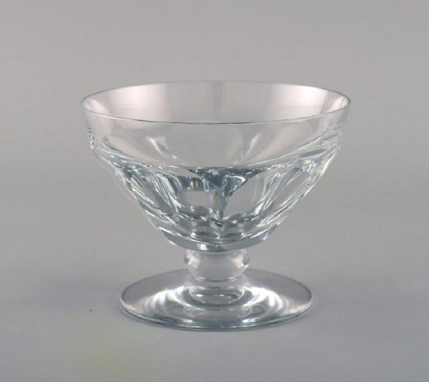 French Baccarat, France, Three Tallyrand Glasses in Clear Mouth-Blown Crystal Glass For Sale