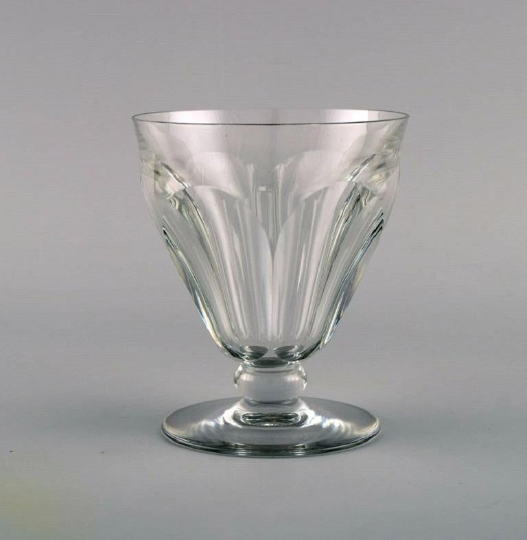 French Baccarat, France, Three Tallyrand Glasses in Clear Mouth-Blown Crystal Glass