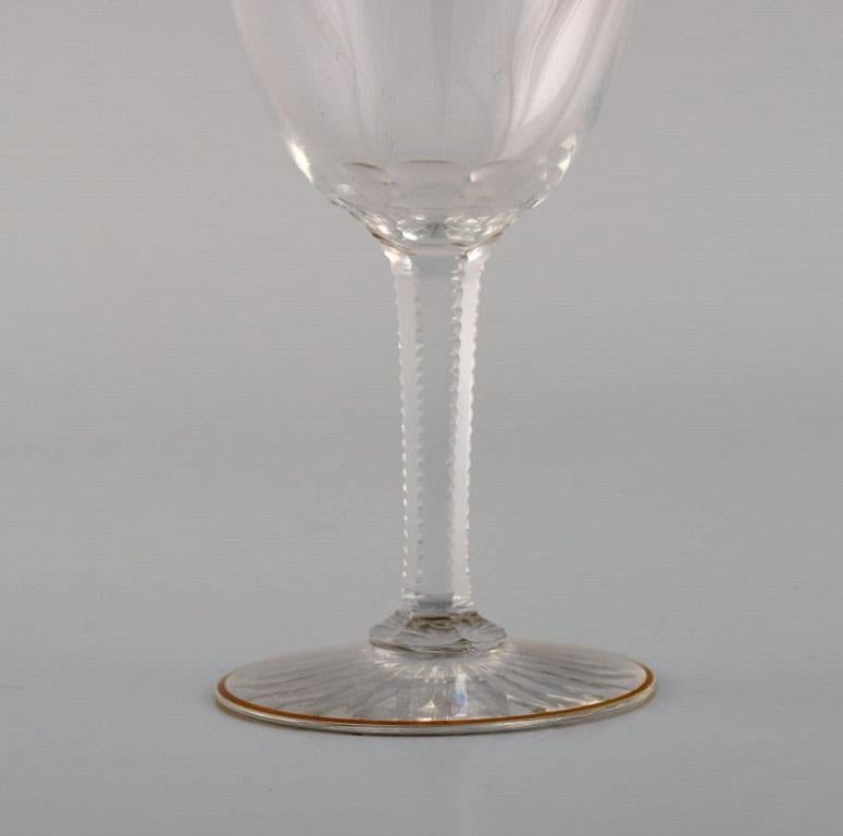 Baccarat, France, Twelve Art Deco Wine Glasses in Crystal Glass, 1930's In Excellent Condition In Copenhagen, DK