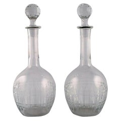 Antique Baccarat, France, Two Art Deco Cavour Decanters, 1920s/1930s