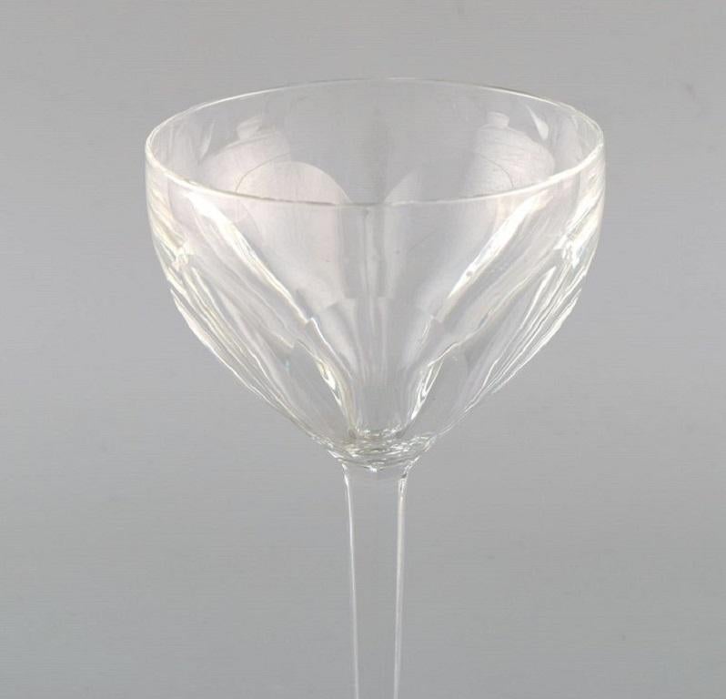 French Baccarat, France, Two Art Deco Red Wine Glasses in Clear Crystal Glass For Sale