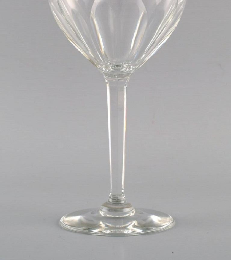 Mid-20th Century Baccarat, France, Two Art Deco Red Wine Glasses in Clear Crystal Glass For Sale