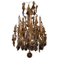 Baccarat French 18th Century Style Gilt-Bronze and Crystal Chandelier