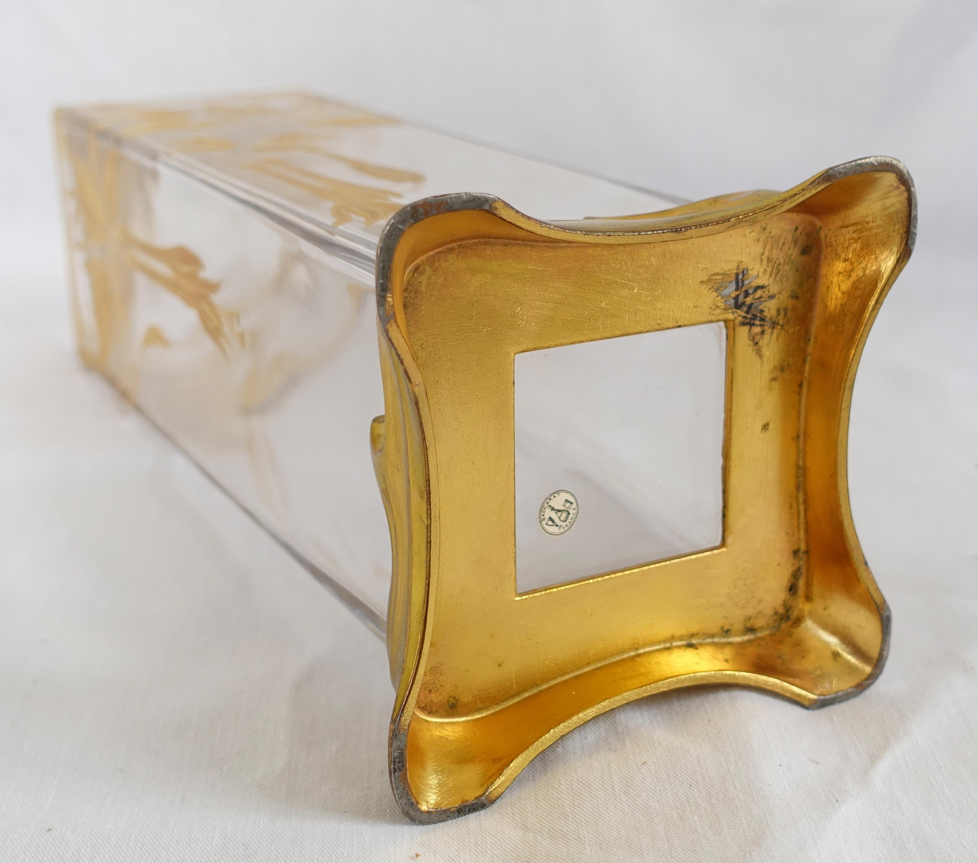 Baccarat : French Art Nouveau crystal vase gilt with fine gold circa 1900 2