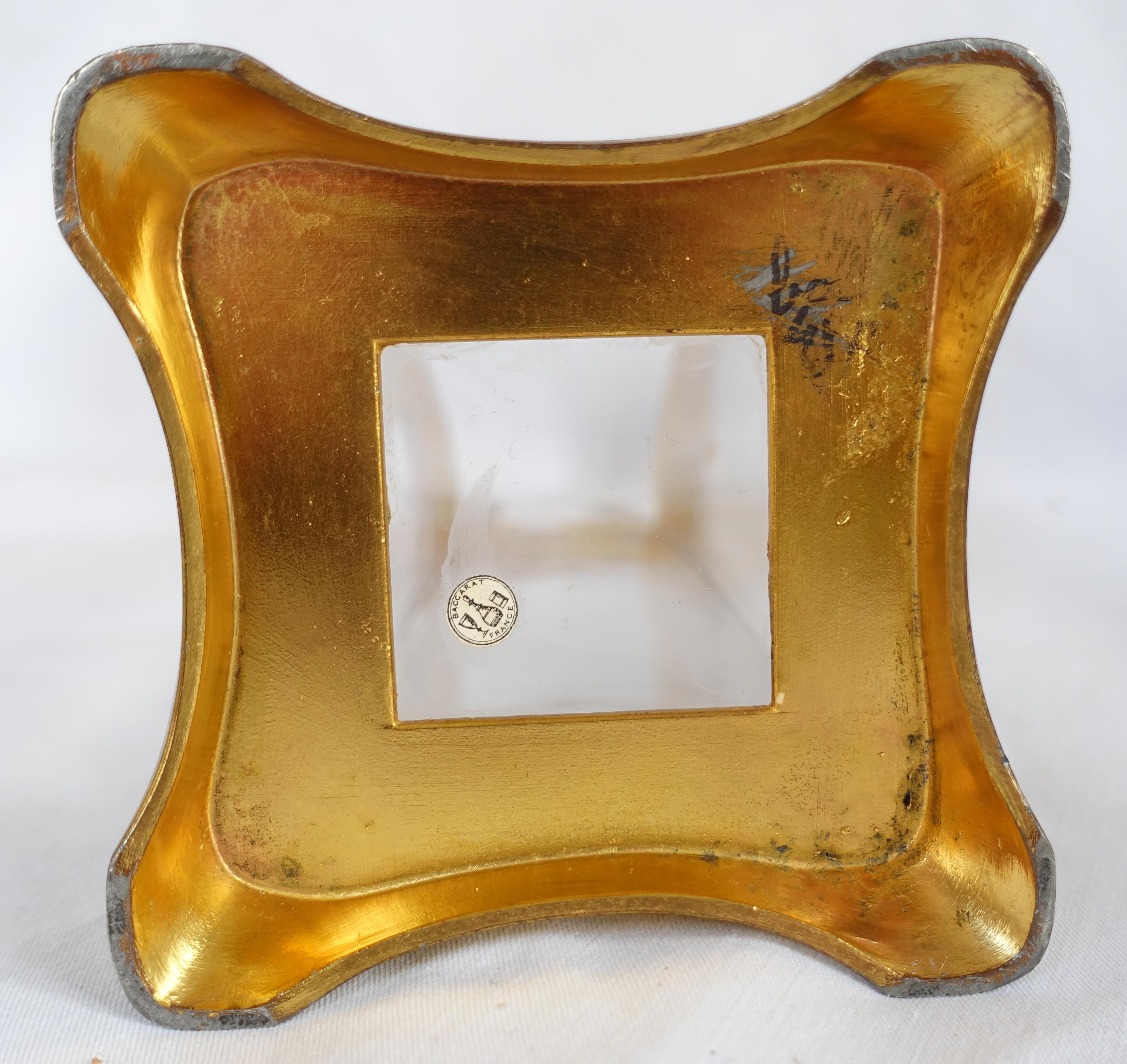 Baccarat : French Art Nouveau crystal vase gilt with fine gold circa 1900 3