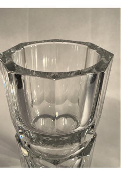 Baccarat French Crystal “Edith” Pattern Multi Sided / Faceted Heavy Vase