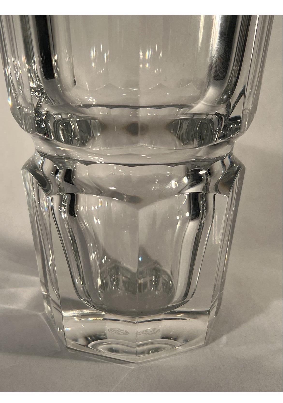 Baccarat French Crystal “Edith” Pattern Multi Sided / Faceted Heavy Vase In Good Condition In Atlanta, GA