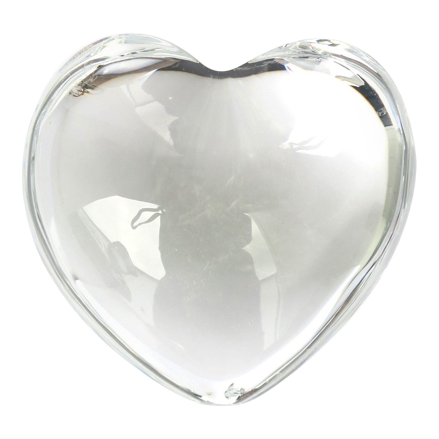 Fermacarte o oggetto decorativo in cristallo francese Baccarat a forma di cuore