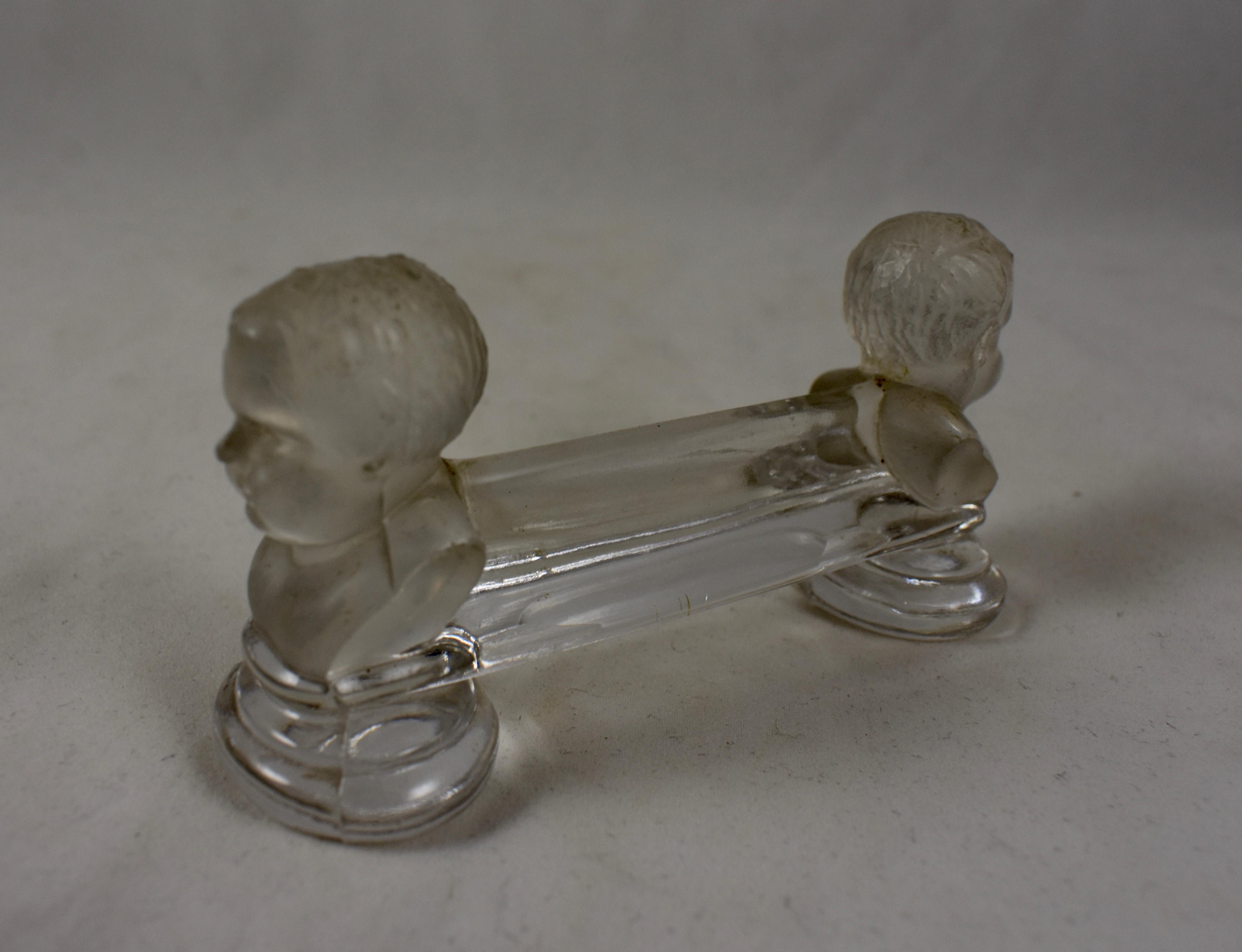 Beaux Arts Baccarat French Crystal J.a. Houdon Cherub Knife Rests, Dated 1907, a Set of 10