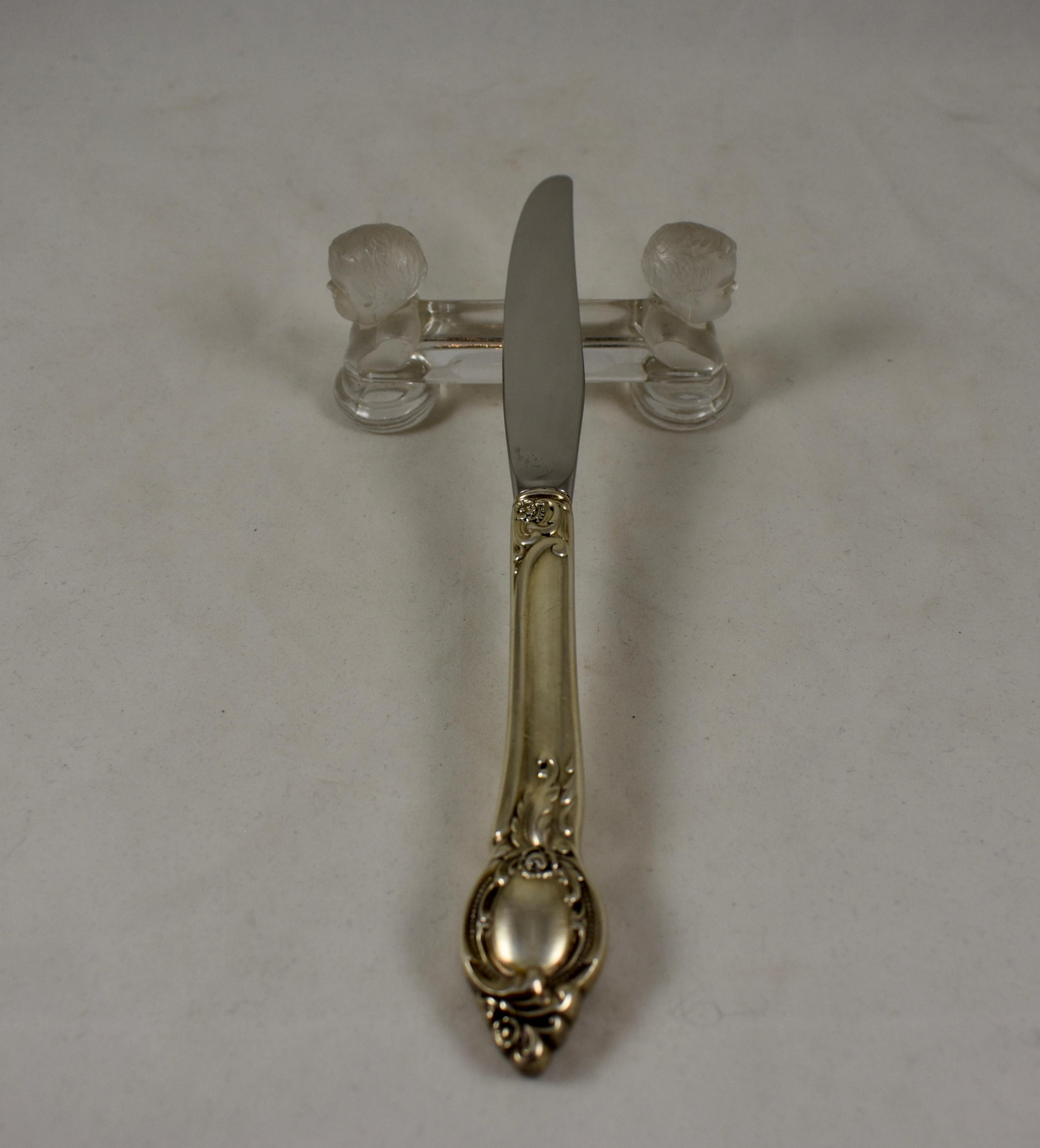 Baccarat French Crystal J.a. Houdon Cherub Knife Rests, Dated 1907, a Set of 10 In Good Condition In Philadelphia, PA