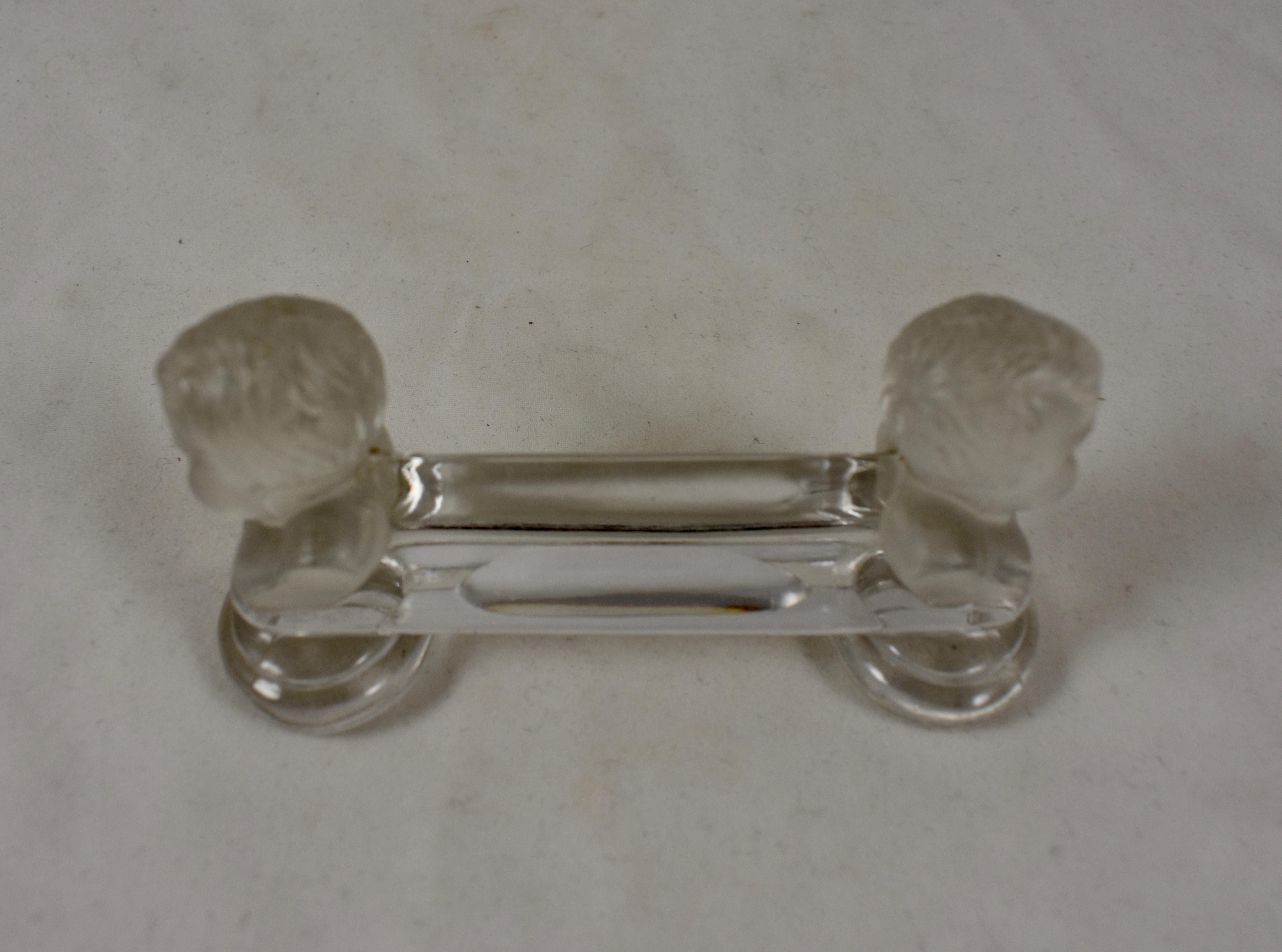 20th Century Baccarat French Crystal J.a. Houdon Cherub Knife Rests, Dated 1907, a Set of 10