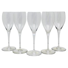 Retro Baccarat French Crystal St Remy Champagne Flute Glasses, Set of 5