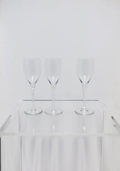 Baccarat French Crystal St Remy Champagne Wine or Cocktail Glasses, Set of 3