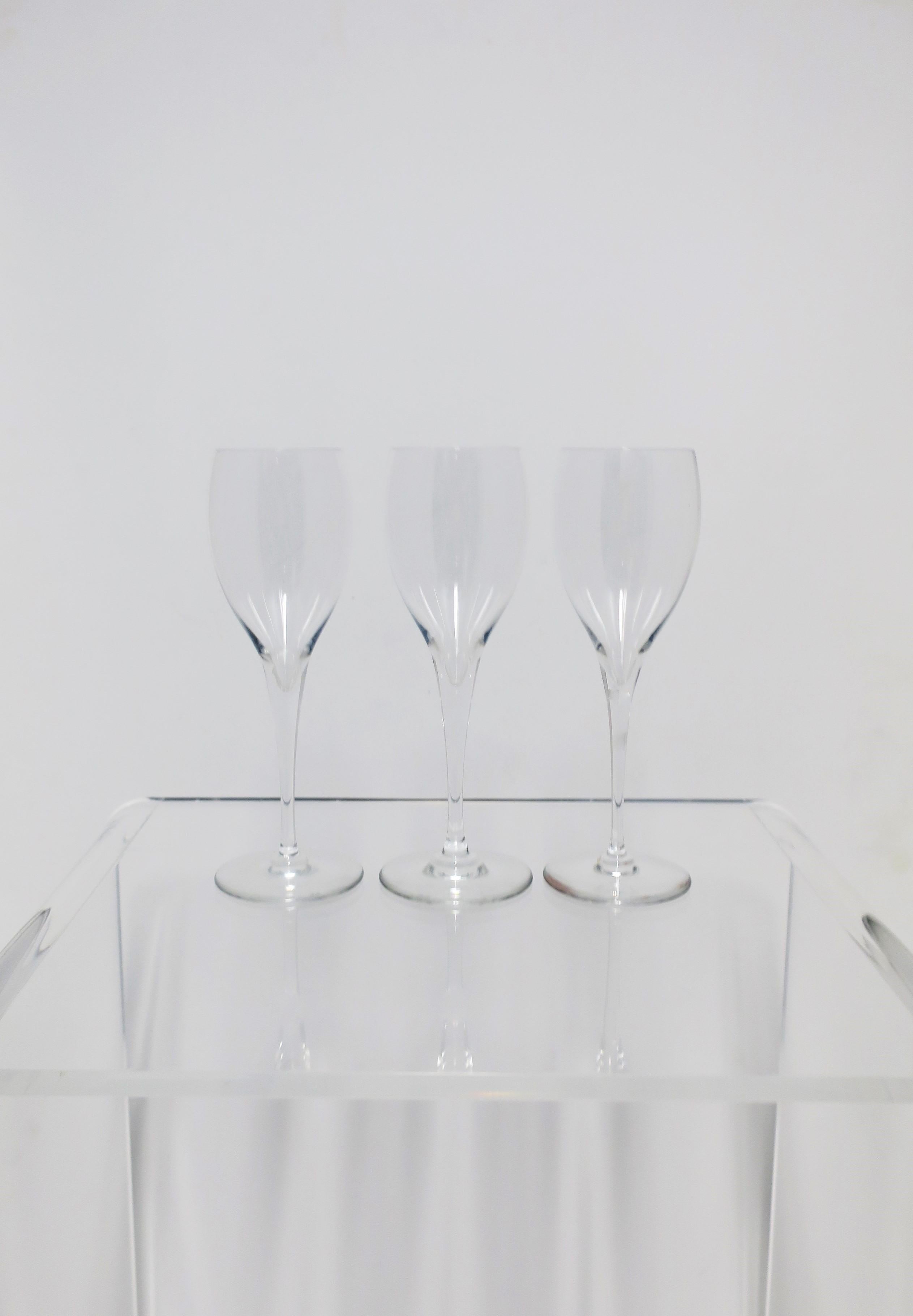 20th Century Baccarat French Crystal St Remy Champagne Wine or Cocktail Glasses, Set of 3 For Sale