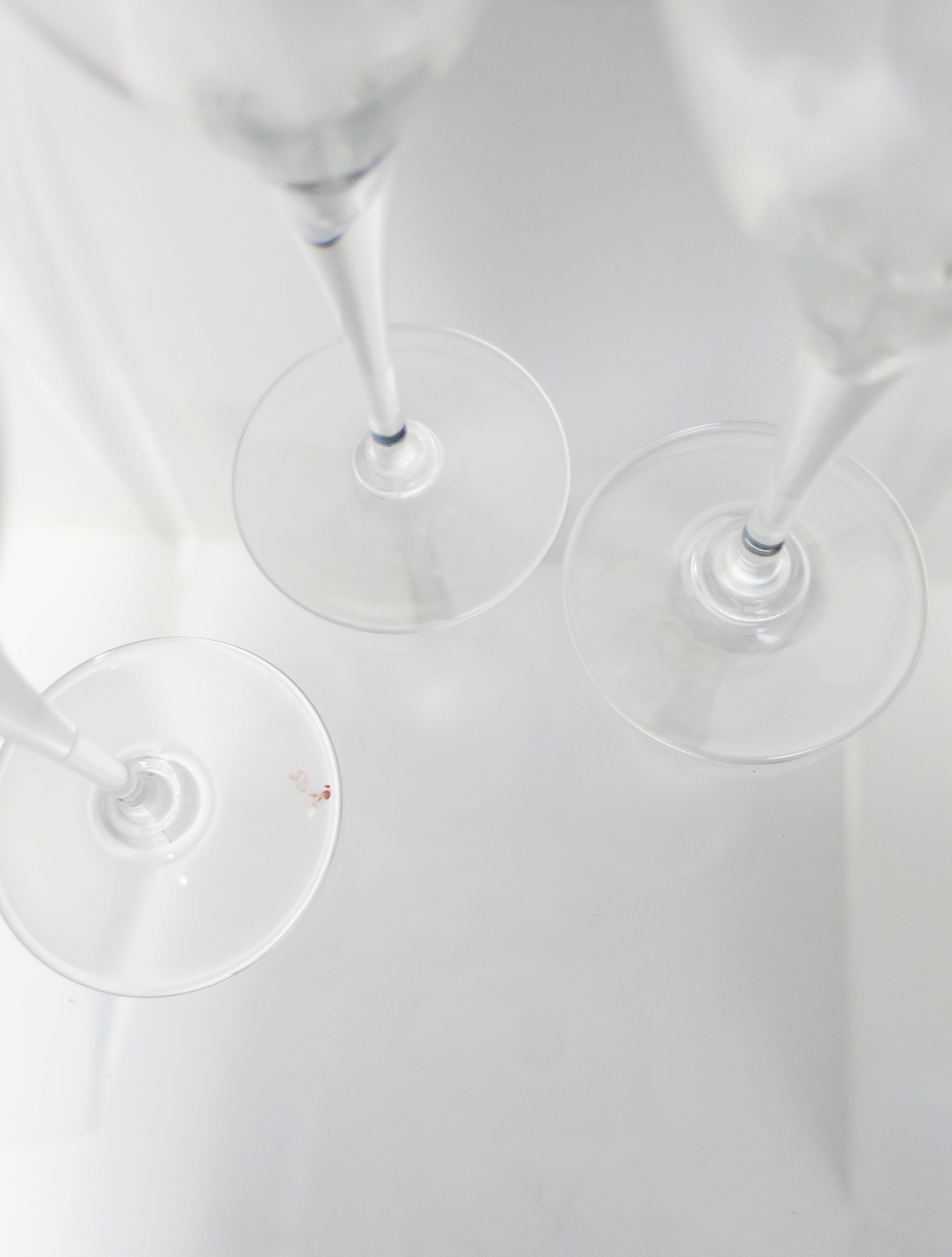 Cristal Ensemble de 3 verres à champagne ou à cocktail St Remy en cristal français Baccarat en vente
