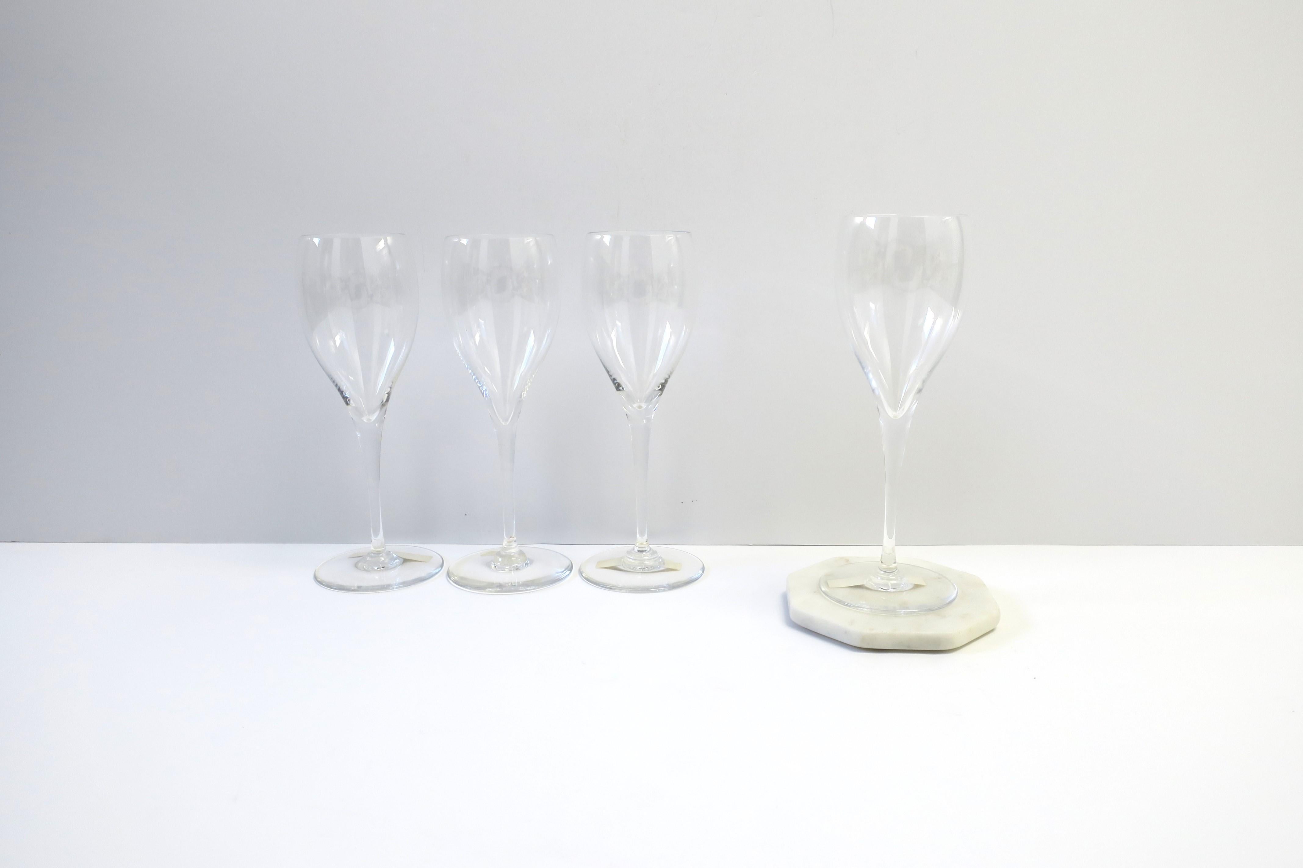 20th Century Baccarat French Crystal St Remy Cocktail or Champagne Flutes Glasses, Set of 4 For Sale