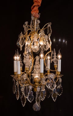 Baccarat, French Louis XV Style Gilt-Bronze and Crystal Chandelier, circa 1880