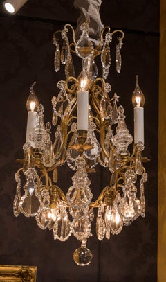 Baccarat, French Louis XV Style Gilt-Bronze and Cut-Crystal Chandelier
