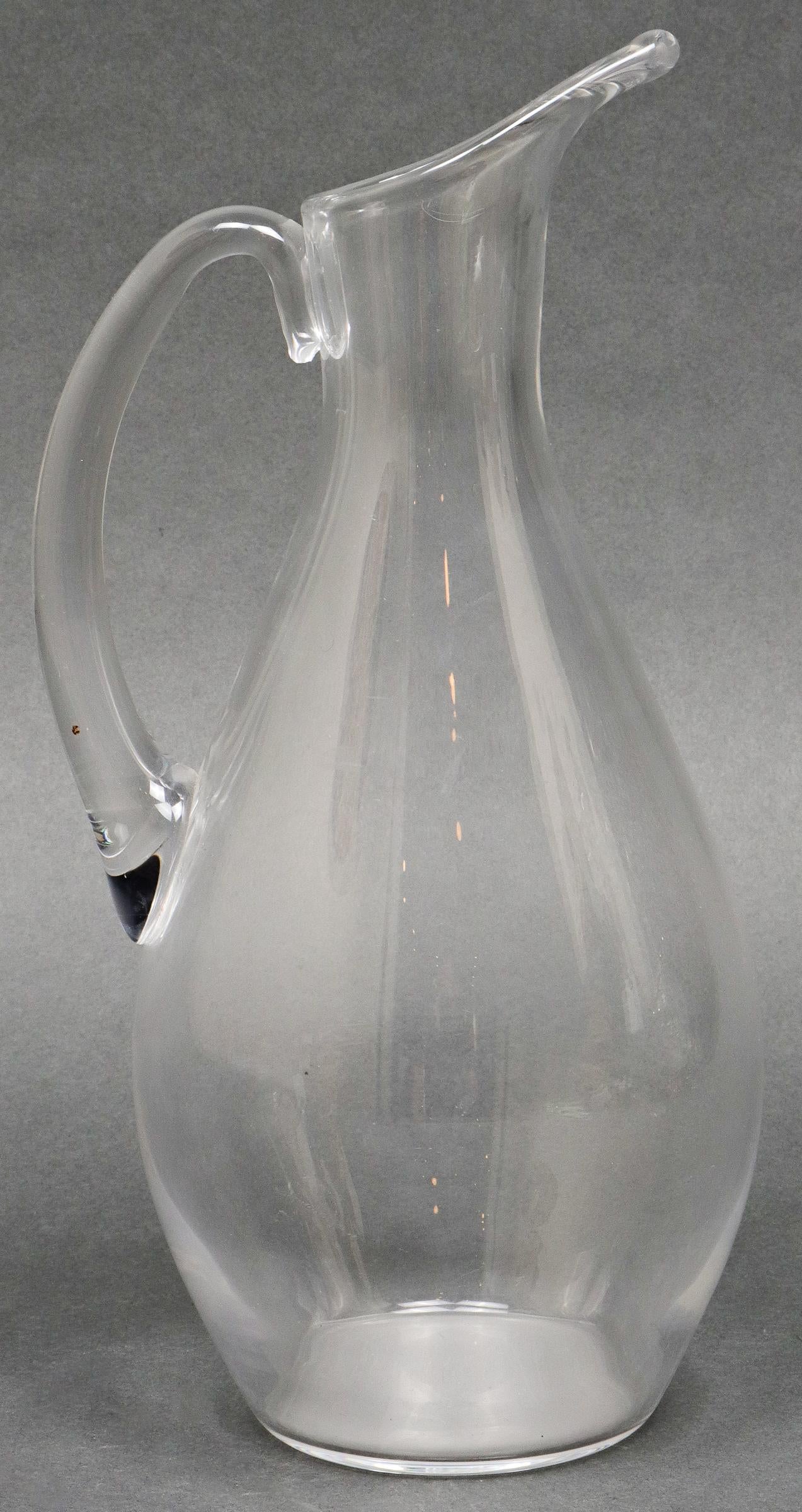 20th Century Baccarat French Modern Colorless Glass Pitcher