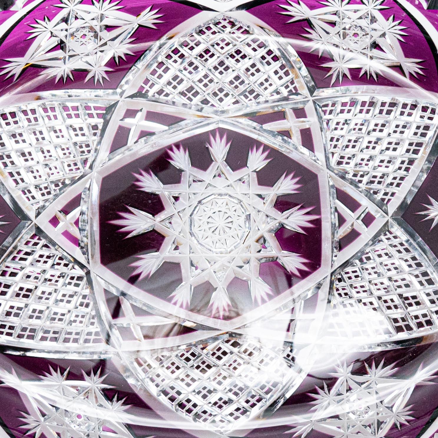 Frutero Baccarat, cristal violeta, Francia, 1930 Art Nouveau en venta