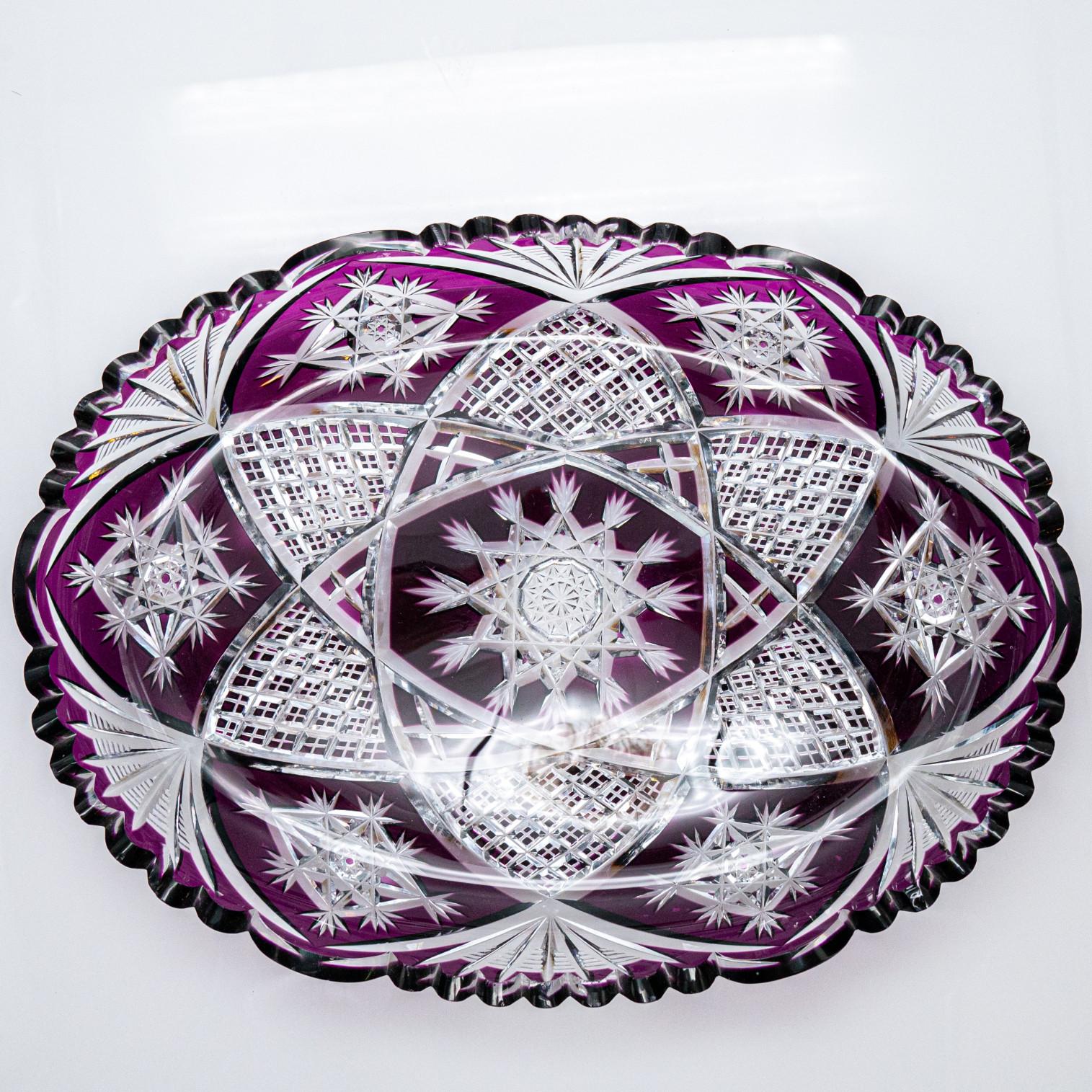 Frutero Baccarat, cristal violeta, Francia, 1930 Francés en venta