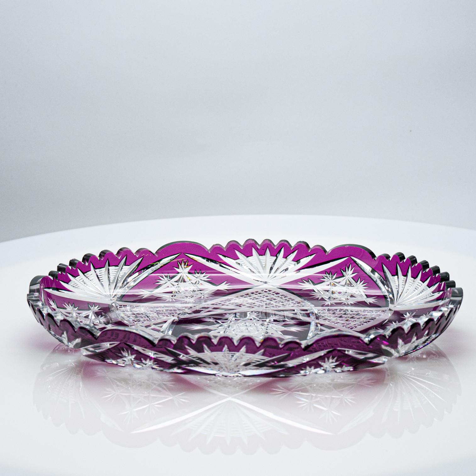 Frutero Baccarat, cristal violeta, Francia, 1930 Hecho a mano en venta