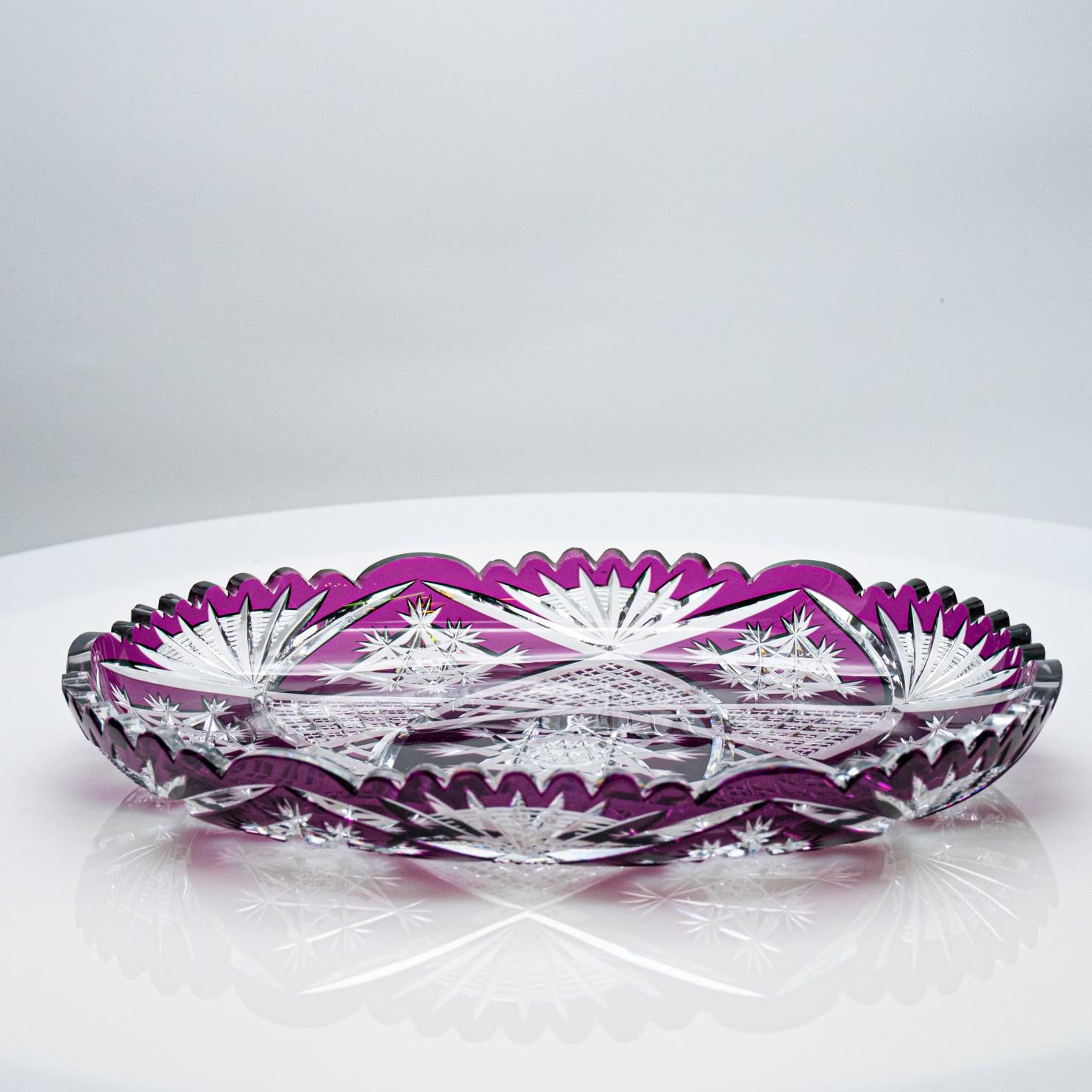 Baccarat-Obstschale aus violettem Kristall, Frankreich, 1930 (Handgefertigt) im Angebot