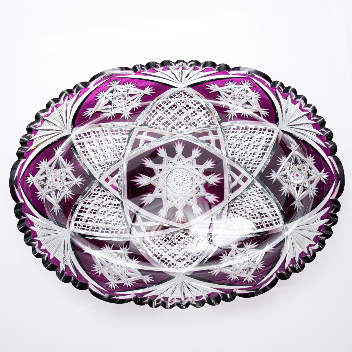 Frutero Baccarat, cristal violeta, Francia, 1930 en Bueno estado para la venta en Rijssen, NL