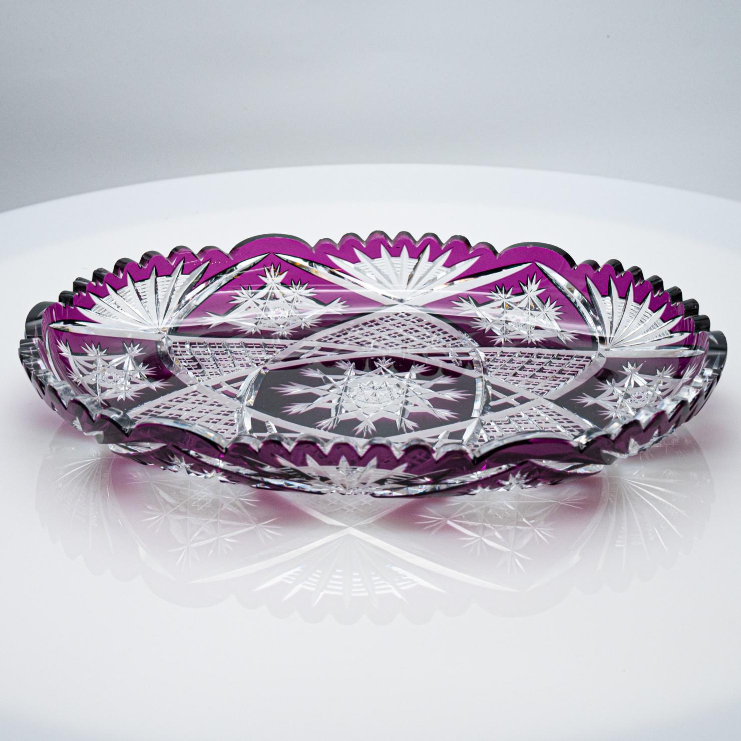 Baccarat-Obstschale aus violettem Kristall, Frankreich, 1930 im Angebot 1
