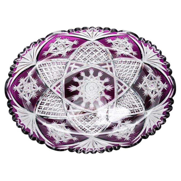 Baccarat Fruit Bowl, Violet Crystal, France, 1930 For Sale
